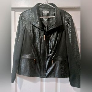 JM collection faux leather snakeskin jacket